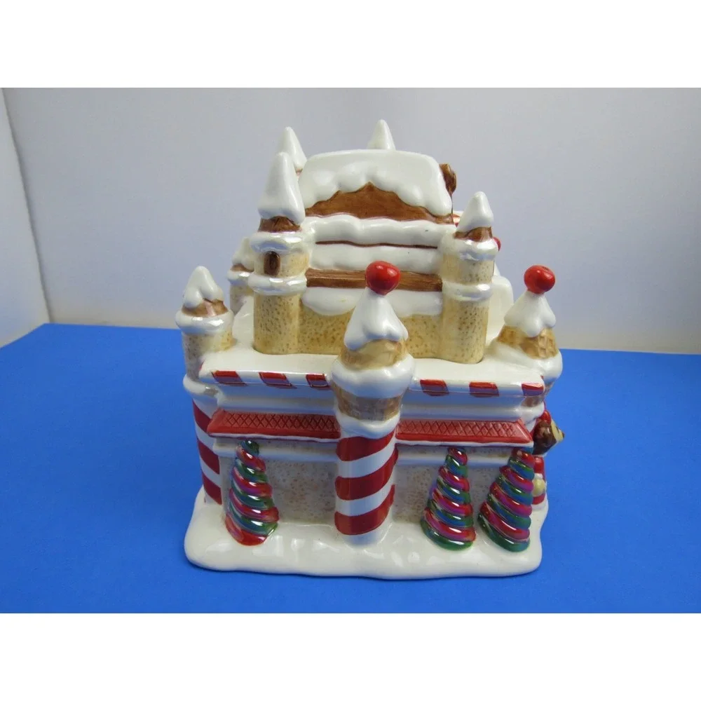 Disney Mickey and Minnie Christmas Gingerbread Castle Ceramic Cookie Jar